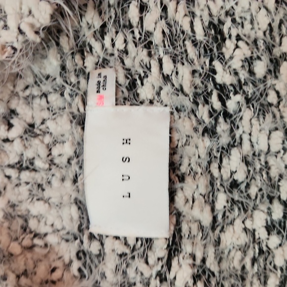 Lush black and gray shaggy knit open front cardigan - Picture 8 of 10